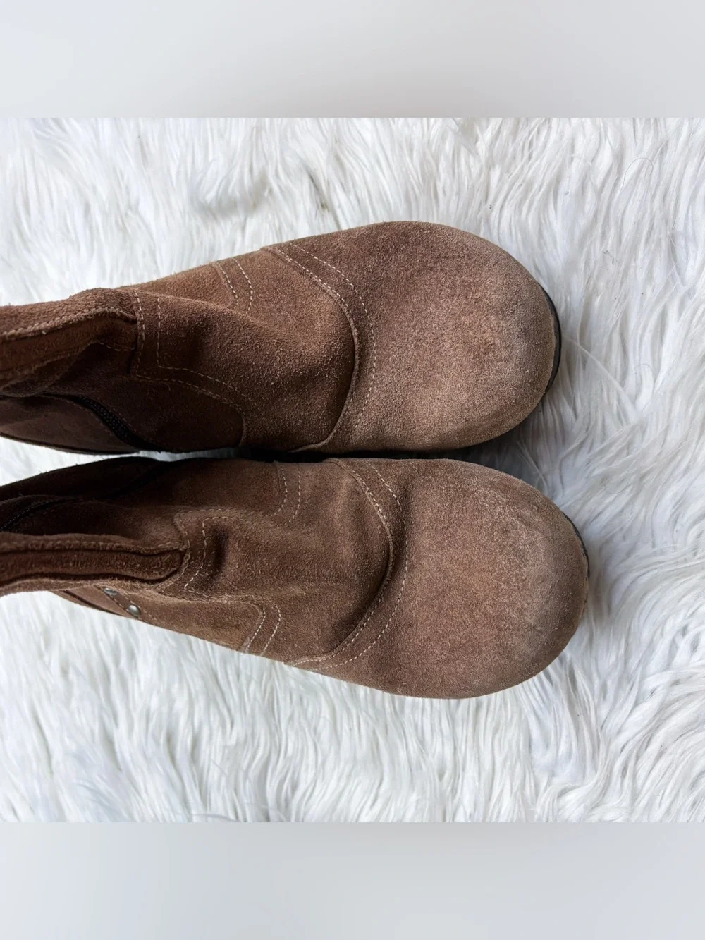 Dansko Crepe Boot Mid Calf Leather Suede Tan Brown Orthopedic Arch Support 37